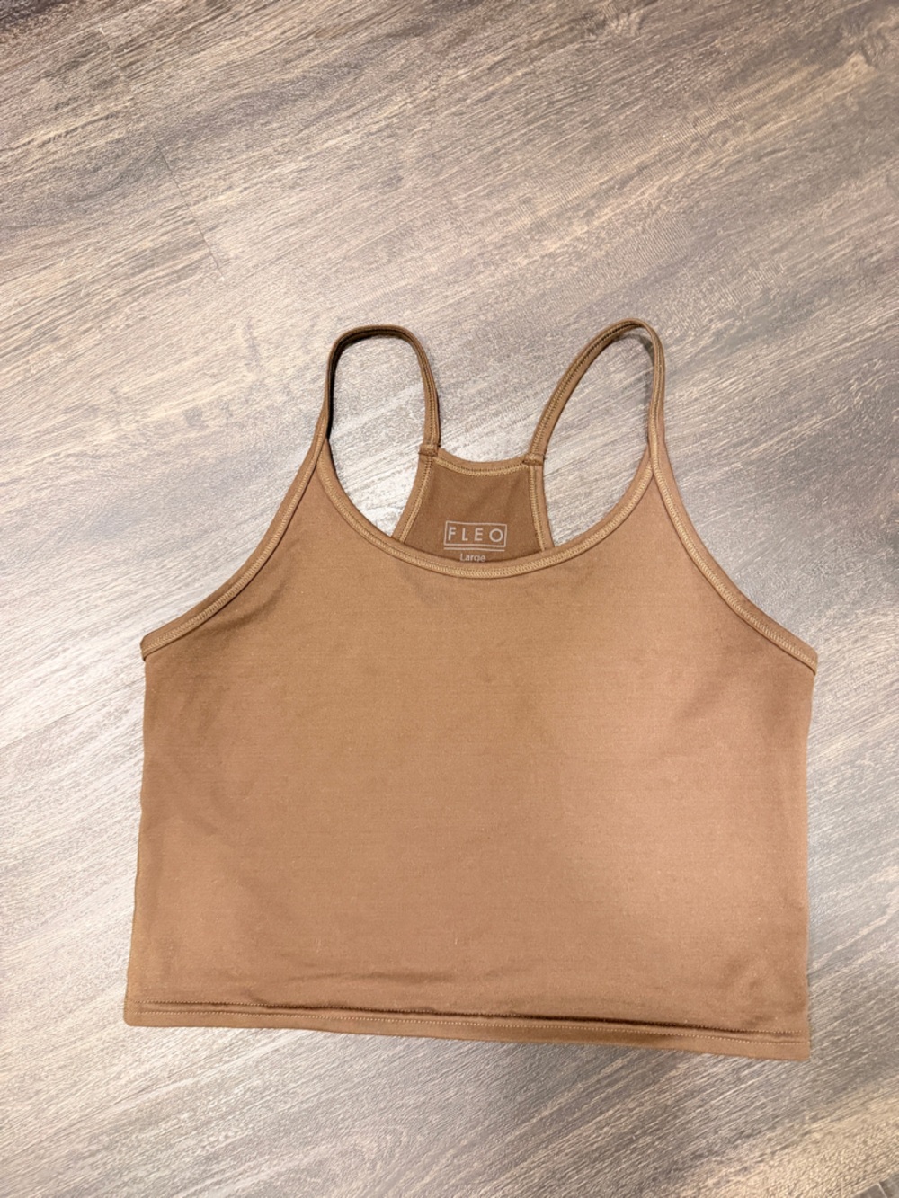 Fleo Scoop Neck Tank Top in Brown